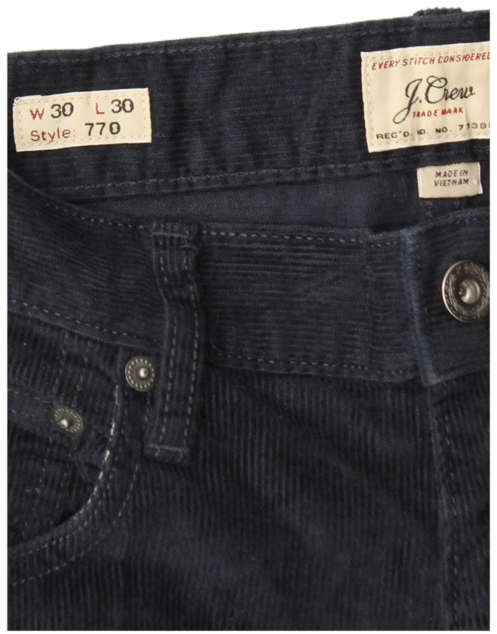 J. CREW Męskie spodnie sztruksowe 770 Straight W30 L30 Granatowa bawełna