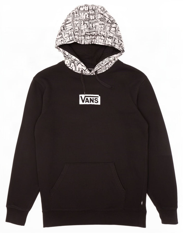 Męski sweter z kapturem Vans z grafiką, średni czarny, bawełniany