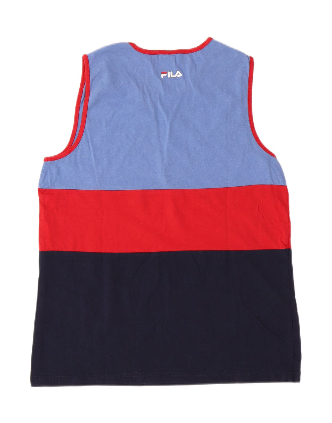 FILA Womens Vest Top UK 14 Medium Multicoloured Colourblock Cotton