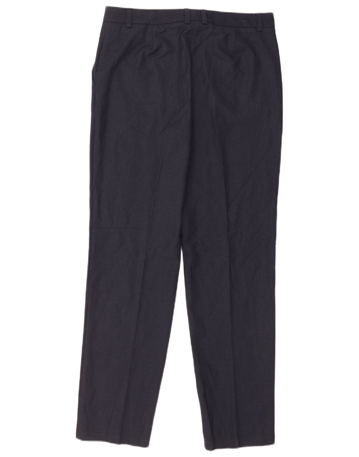 Damskie spodnie garniturowe Marks & Spencer UK 12 Medium W32 L32 Granatowa kratka