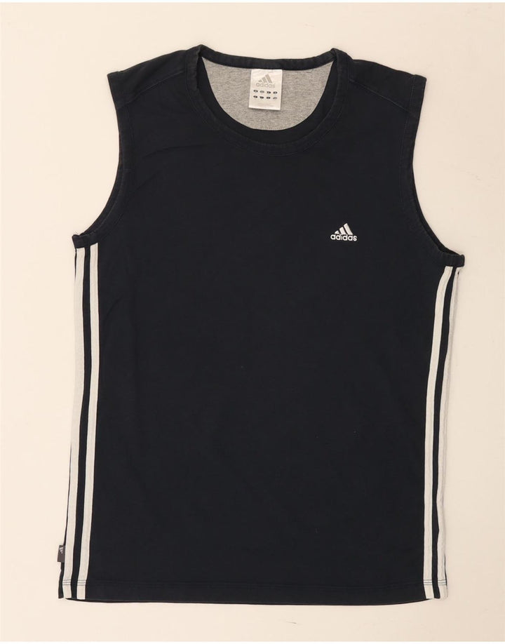Adidas Męski T-Shirt Top Średni Granatowy Bawełniany