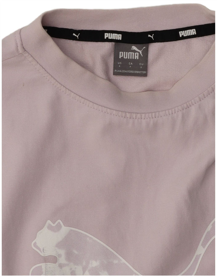 PUMA Womens Oversized Graphic T-Shirt Top UK 10 Small Purple