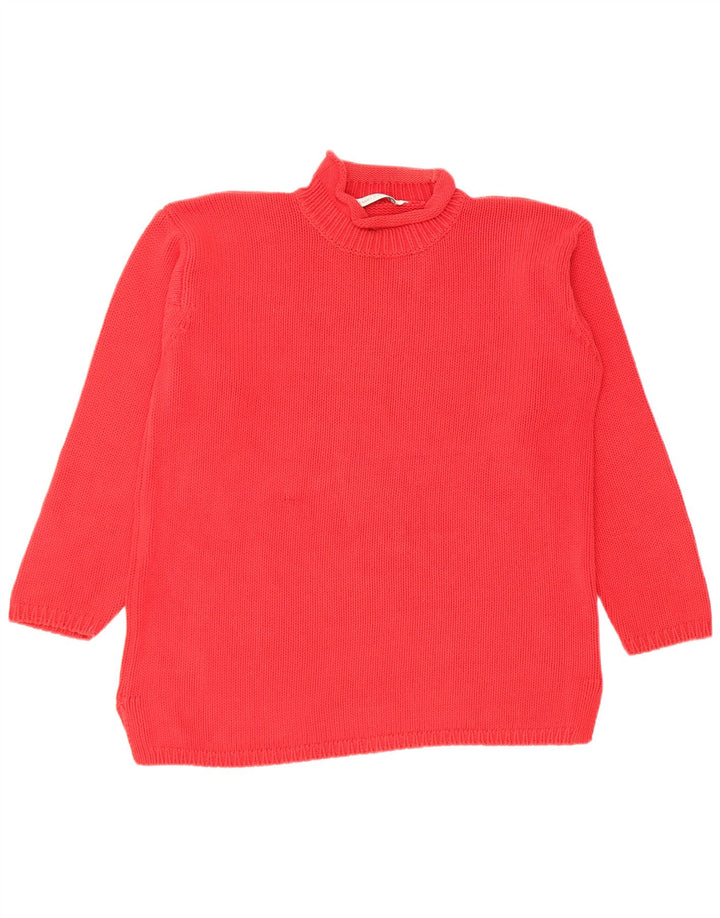 Marks & Spencer Damski sweter z golfem, UK 12, średni czerwony, bawełniany