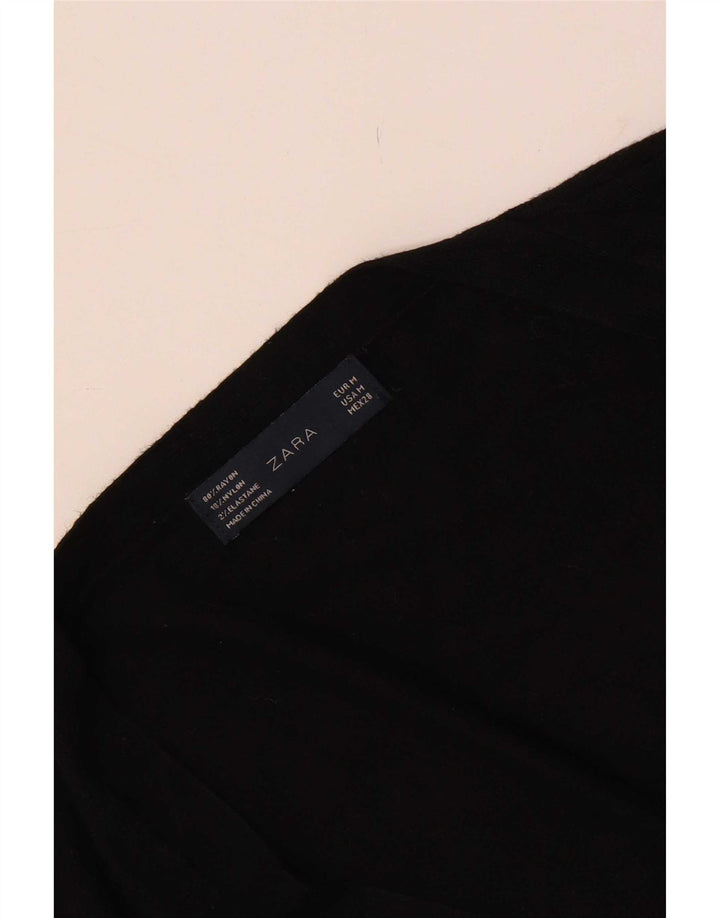 Sweter damski Zara UK 12, średni czarny sztuczny jedwab