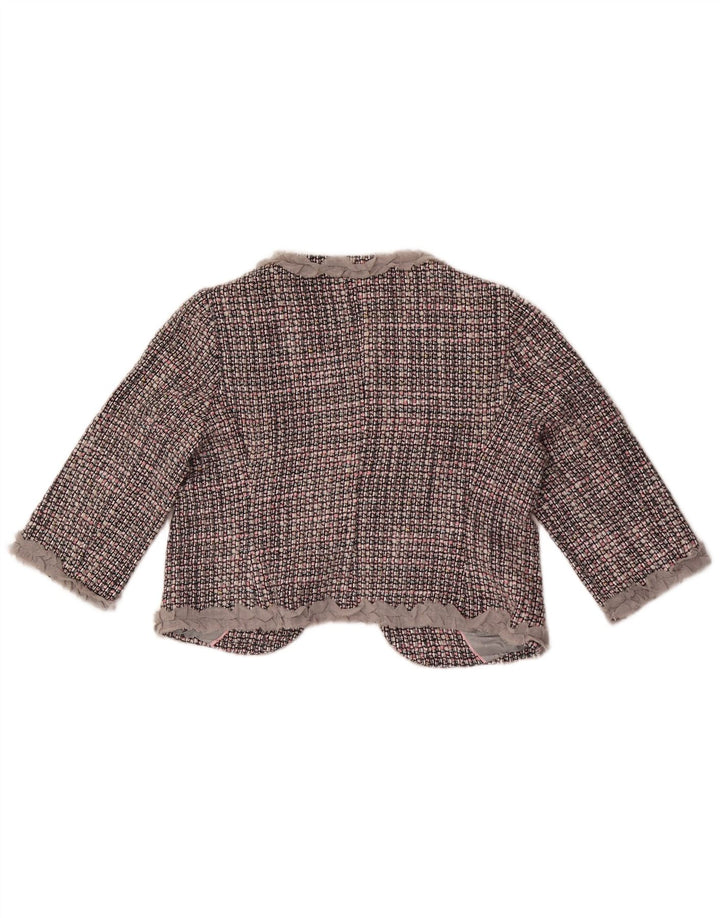 Marks & Spencer Bolero damskie z rękawem 3/4 UK 14, średnia szara kratka