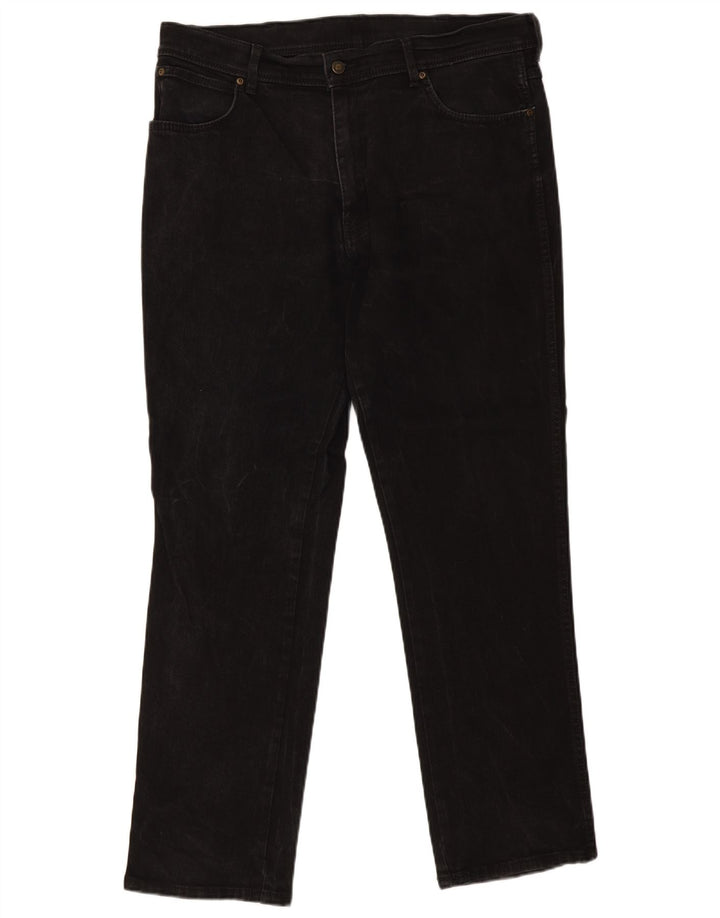 Męskie jeansy Wrangler o prostym kroju W38 L32, czarne, bawełniane