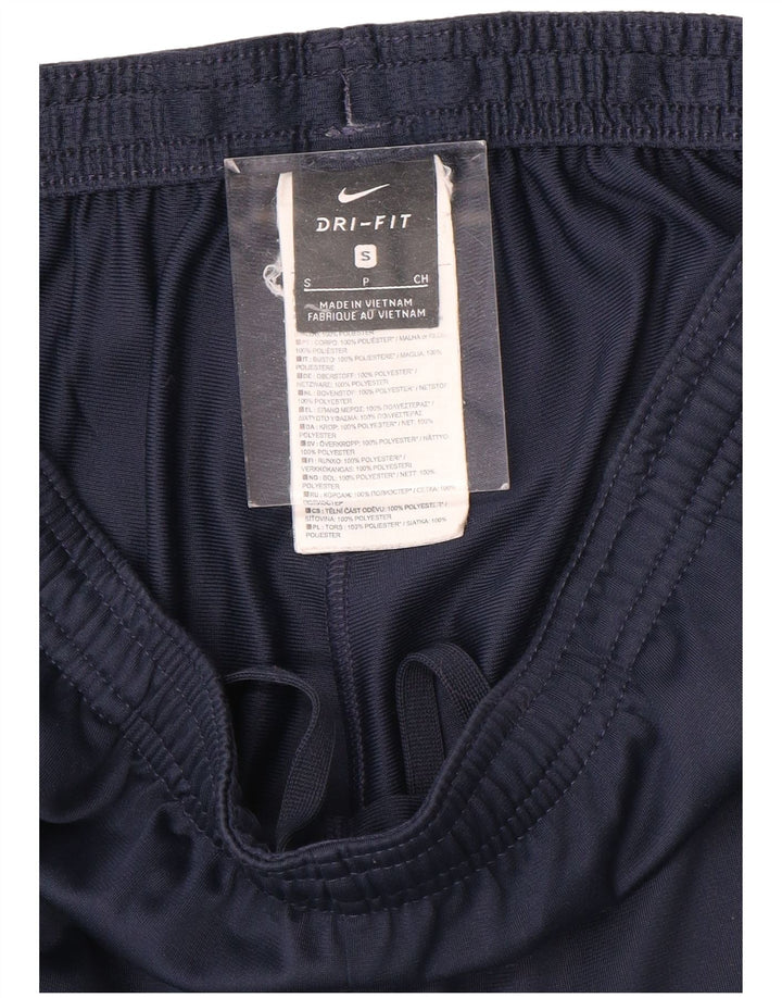 Męskie spodnie dresowe Nike Dri Fit, małe, granatowe, z poliestru w blokach kolorów