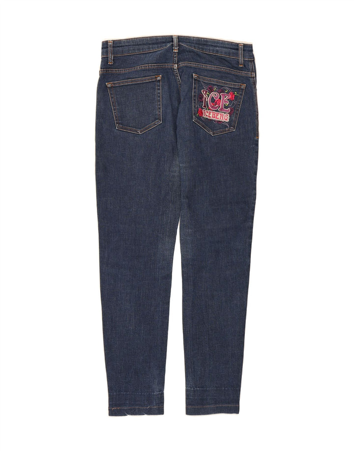ICEBERG Womens Slim Jeans W32 L30 Navy Blue Cotton Vintage Iceberg and Second-Hand Iceberg from Messina Hembry 