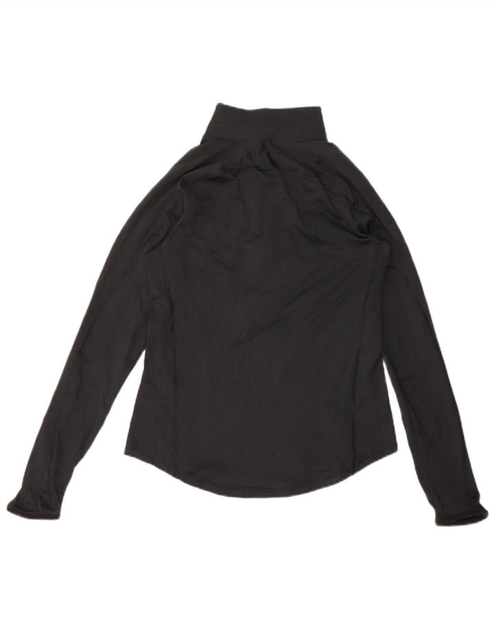 UNDER ARMOUR Womens Zip Neck Pullover Tracksuit Top UK 10 Small Black