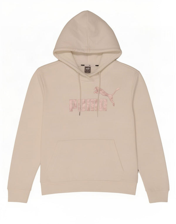 Damski sweter z kapturem Puma z grafiką UK 10, mały, biały, bawełniany