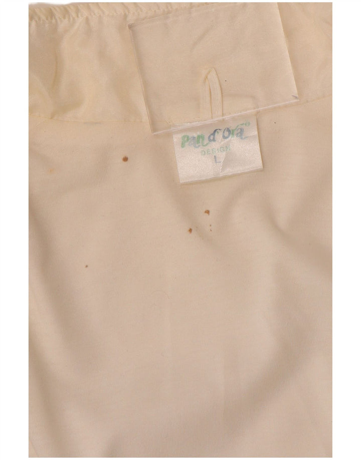 Męska kurtka dresowa Pandora, duża, biała, z blokami kolorów, poliamid