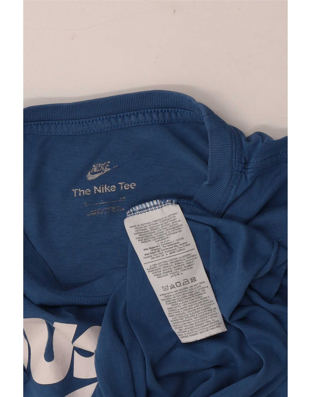 Męski T-shirt z grafiką Nike, średni niebieski, bawełniany