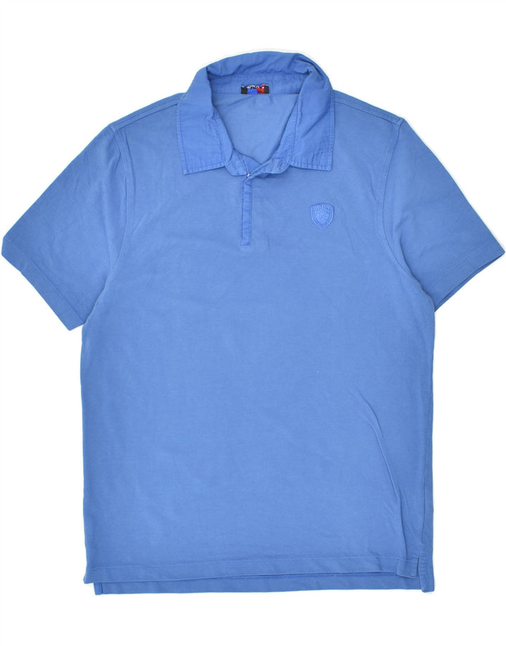 BLAUER Mens Polo Shirt Medium Blue Cotton | Vintage Blauer | Thrift | Second-Hand Blauer | Used Clothing | Messina Hembry 