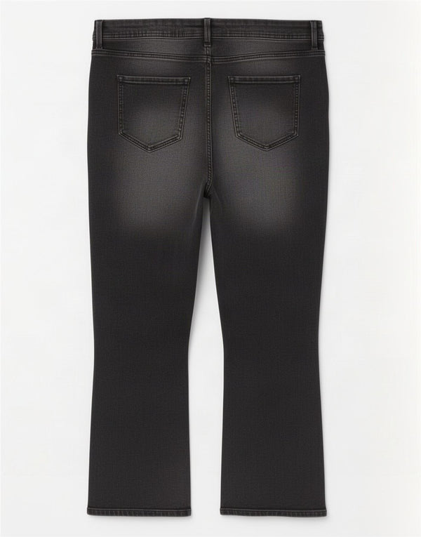 Marks & Spencer Damskie Jeansy Slim Flare Cropped UK 18 XL W36 L24 Czarne