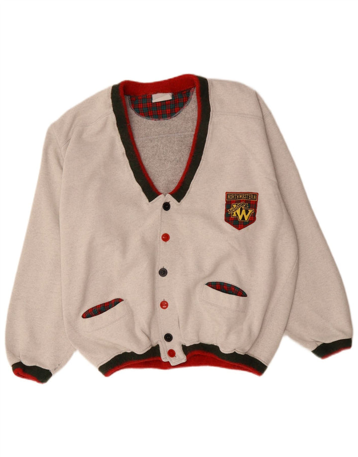 Męski sweter rozpinany z grafiką North Western XL, szary