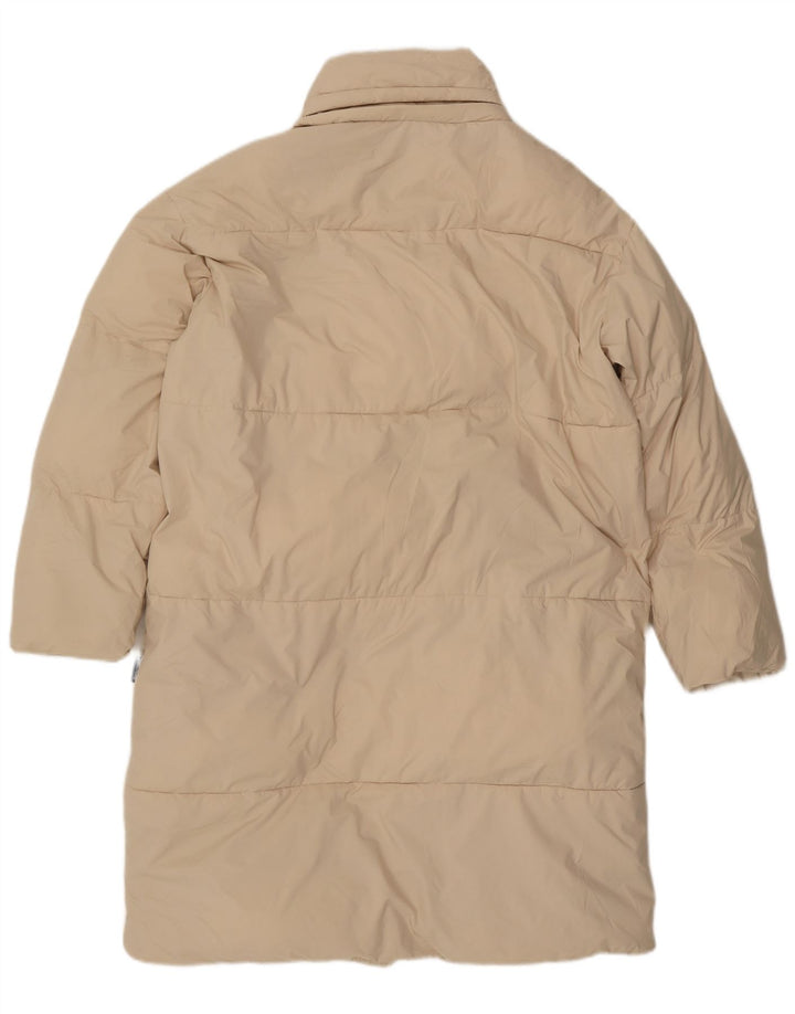 Damski, oversize'owy, ocieplany płaszcz ZARA UK 6 XS, beżowy poliester