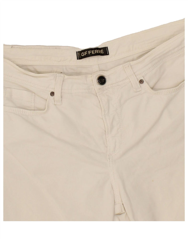 GF FERRE Womens Straight Casual Trousers IT 44 Medium W30 L30  White Vintage GF Ferre and Second-Hand GF Ferre from Messina Hembry 