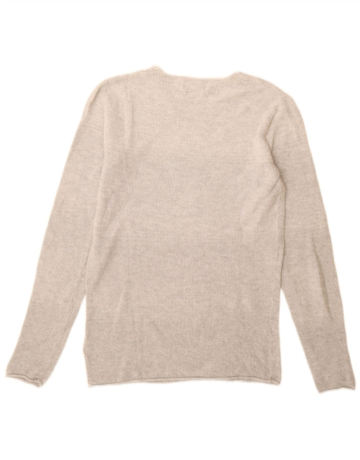 Męski sweter Jack & Jones z dekoltem w łódkę, mały, szary, bawełniany