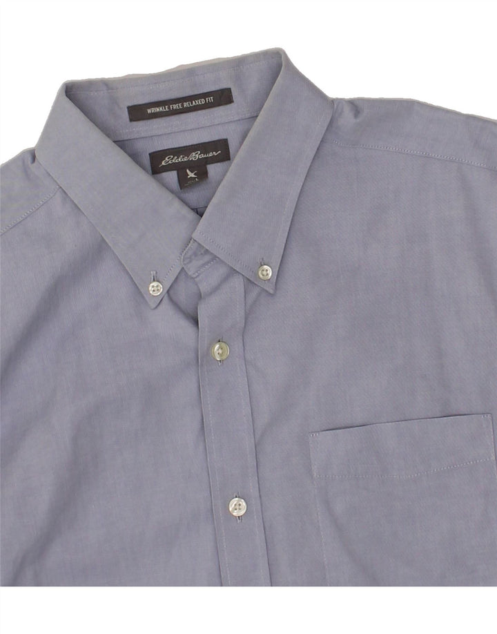 EDDIE BAUER Mens Relaxed Fit Shirt Large Grey Cotton Vintage Eddie Bauer and Second-Hand Eddie Bauer from Messina Hembry 
