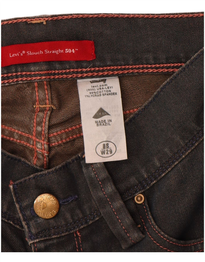 Damskie jeansy Levi's 504 Slouch Straight US 8 Medium W29 L30 Granatowe