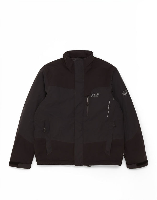 Męska kurtka wiatrówka z kapturem Jack Wolfskin UK 34 XS, czarna sportowa