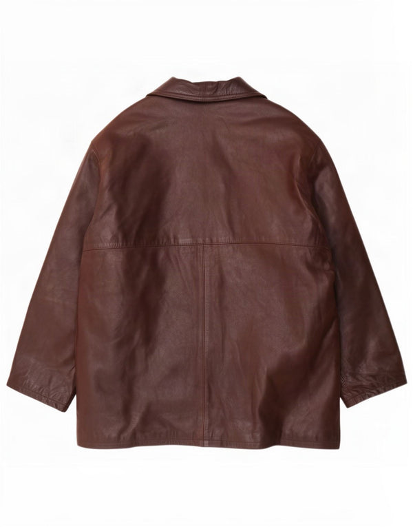 Vintage męska kurtka skórzana IT 54 2XL brązowa