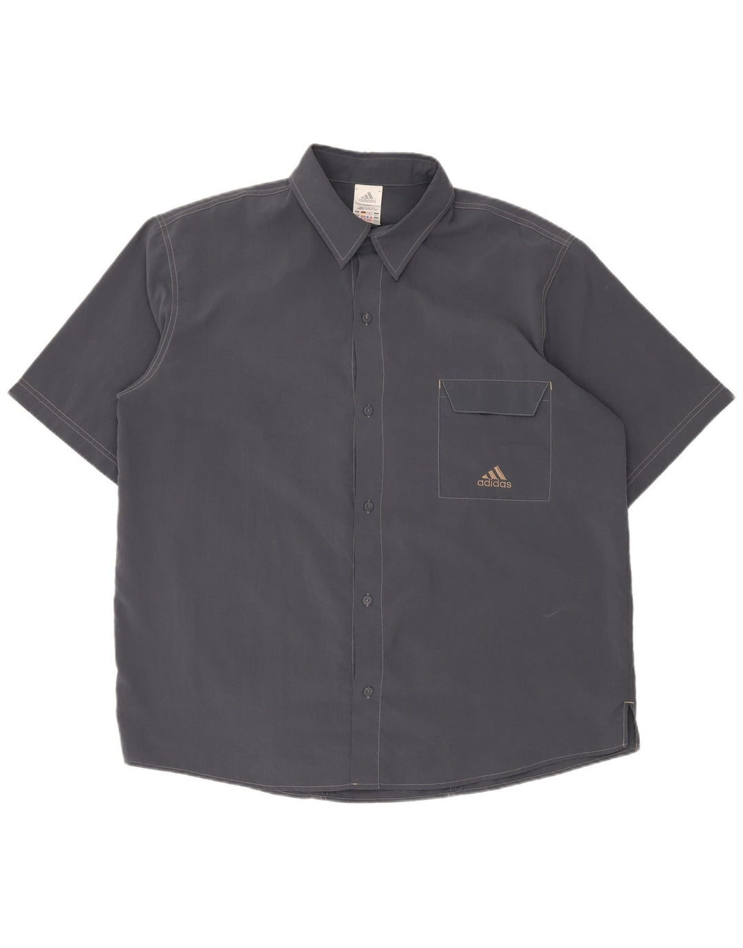 Koszula męska z krótkim rękawem ADIDAS UK 46/48 XL Granatowy poliester