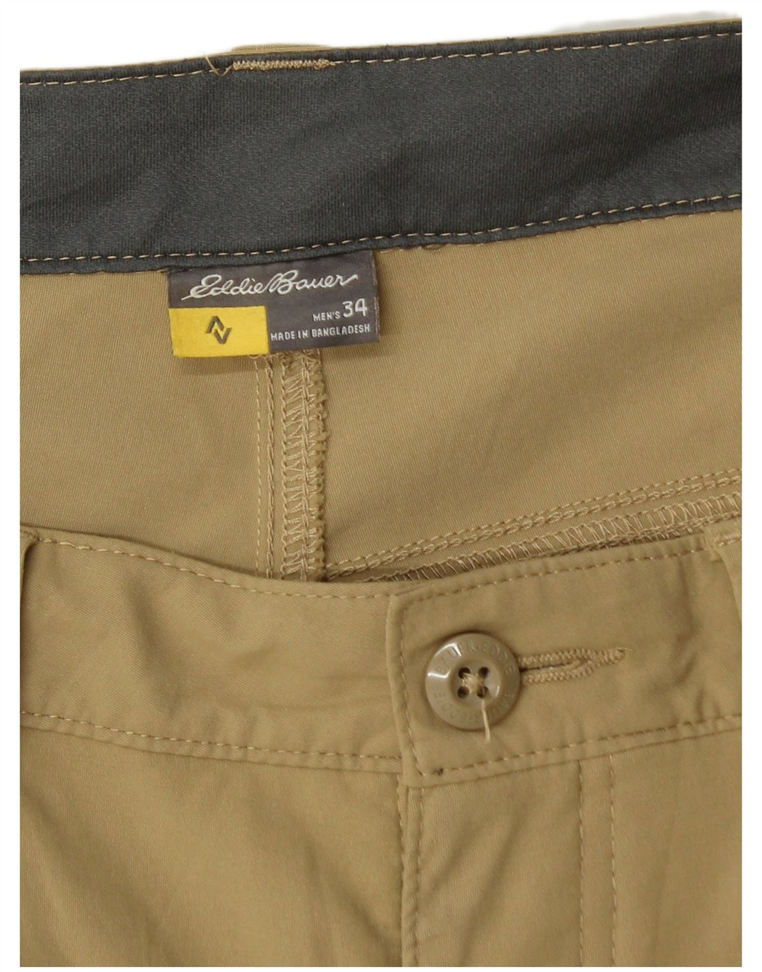 Męskie spodenki bojówki Eddie Bauer W34, duże, nylon w kolorze khaki