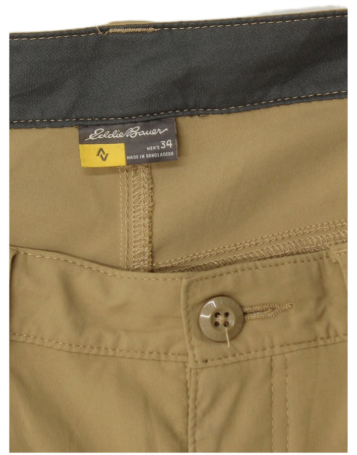 Męskie spodenki bojówki Eddie Bauer W34, duże, nylon w kolorze khaki