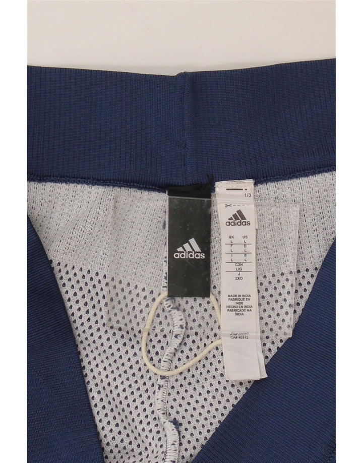 ADIDAS Mens Tracksuit Trousers Large  Navy Blue Polyester