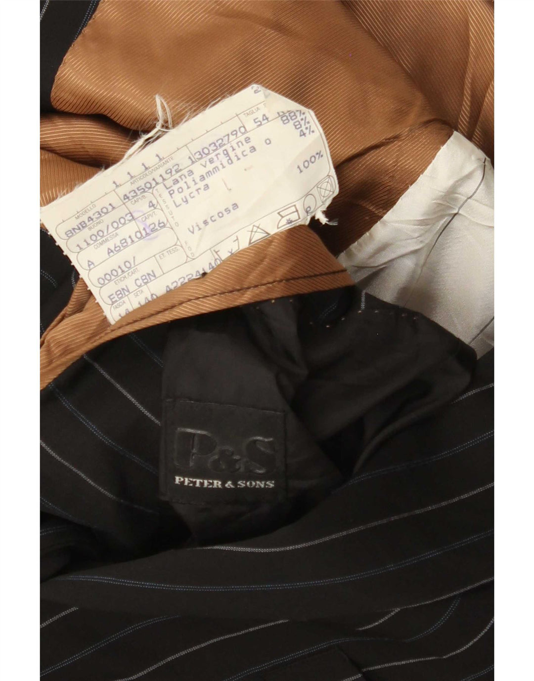 Męska marynarka Peter & Sons zapinana na 3 guziki IT 54 2XL, wełniana w czarne paski