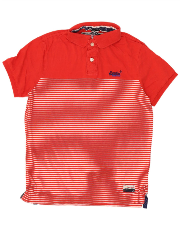 Męska koszulka polo Superdry, bawełniana w średnie czerwone paski