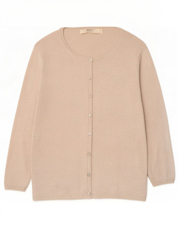 Damski sweter rozpinany z rękawem 3/4 Zara UK 12 średni beż