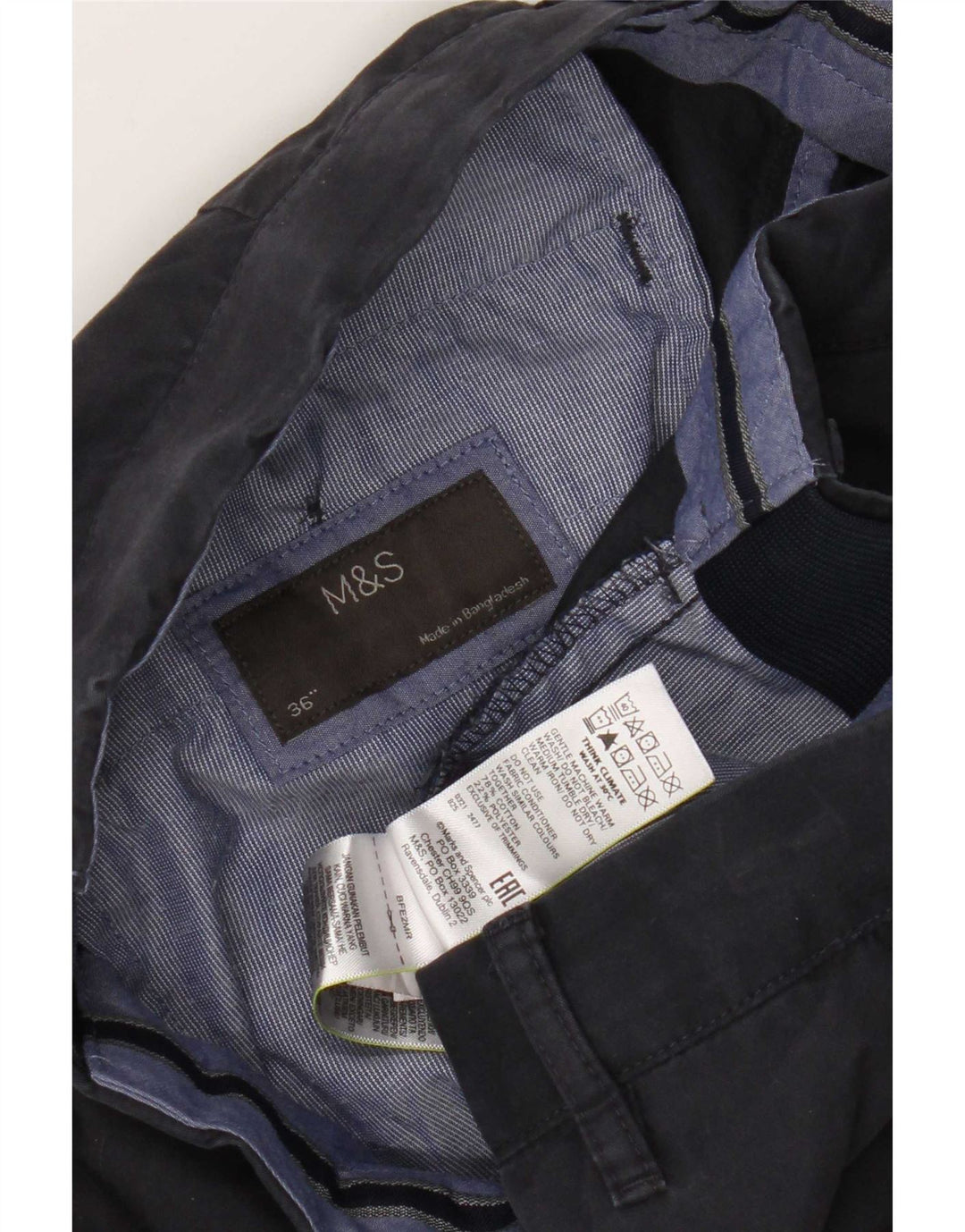 Męskie spodenki Chino Marks & Spencer W36, duże, granatowe, bawełniane