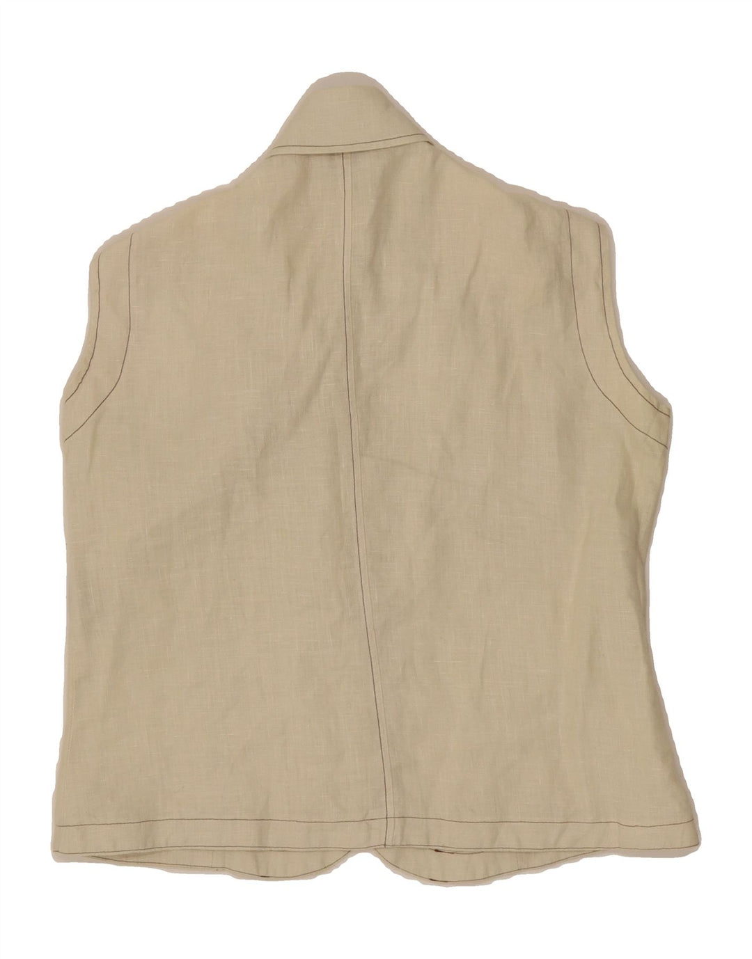 ANDREA MARE Womens Sleeveless Shirt Blouse IT 44 Medium Off White Linen Vintage Andrea Mare and Second-Hand Andrea Mare from Messina Hembry 