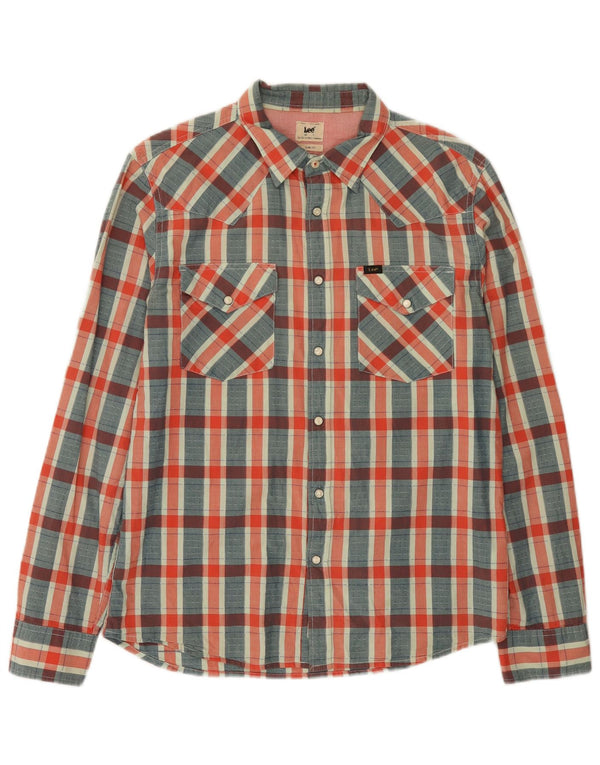 Męska koszula Lee Western Slim Fit w dużą niebieską bawełnianą kratę