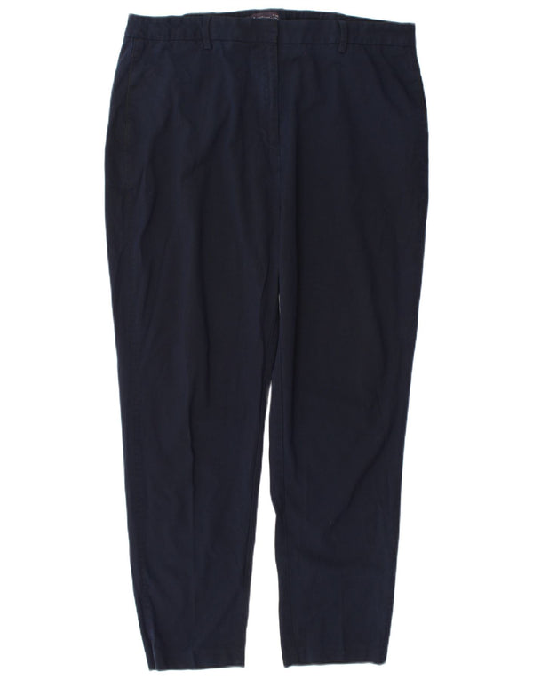 Marks & Spencer Damskie zwężane spodnie garniturowe UK 18 XL W36 L28 Granatowe