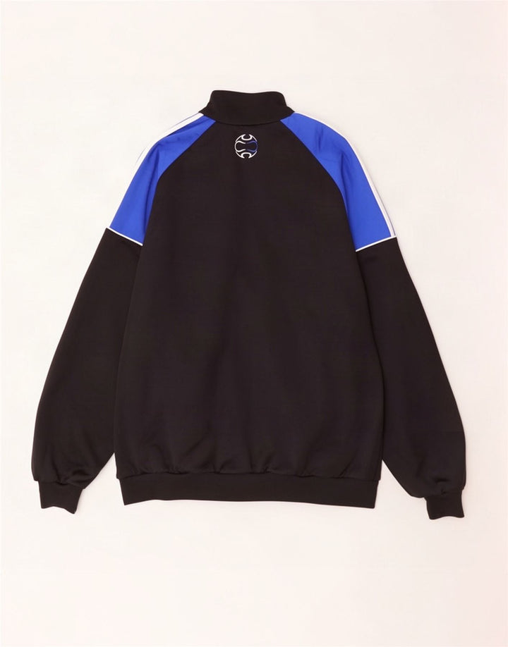 Adidas Męska bluza dresowa UK 44/46 Duży niebieski poliester z blokami kolorów