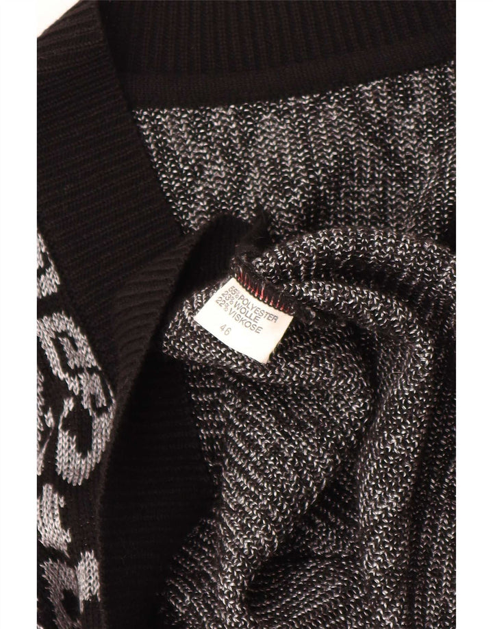Vintage damski podkoszulek bez rękawów EU 46 XL, czarny, poliester Fair Isle