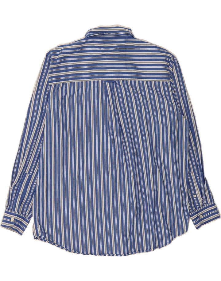 CHAPS Mens Easy Care Shirt XL Blue Striped Cotton Vintage Chaps and Second-Hand Chaps from Messina Hembry 