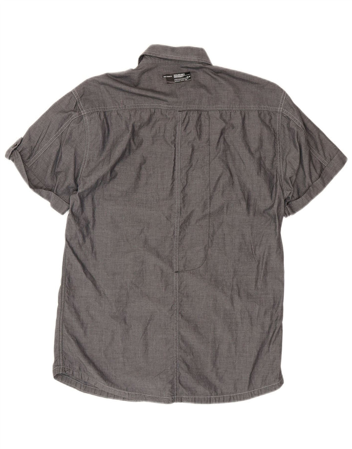 Koszula męska z krótkim rękawem Jack & Jones, średnioszara, bawełniana