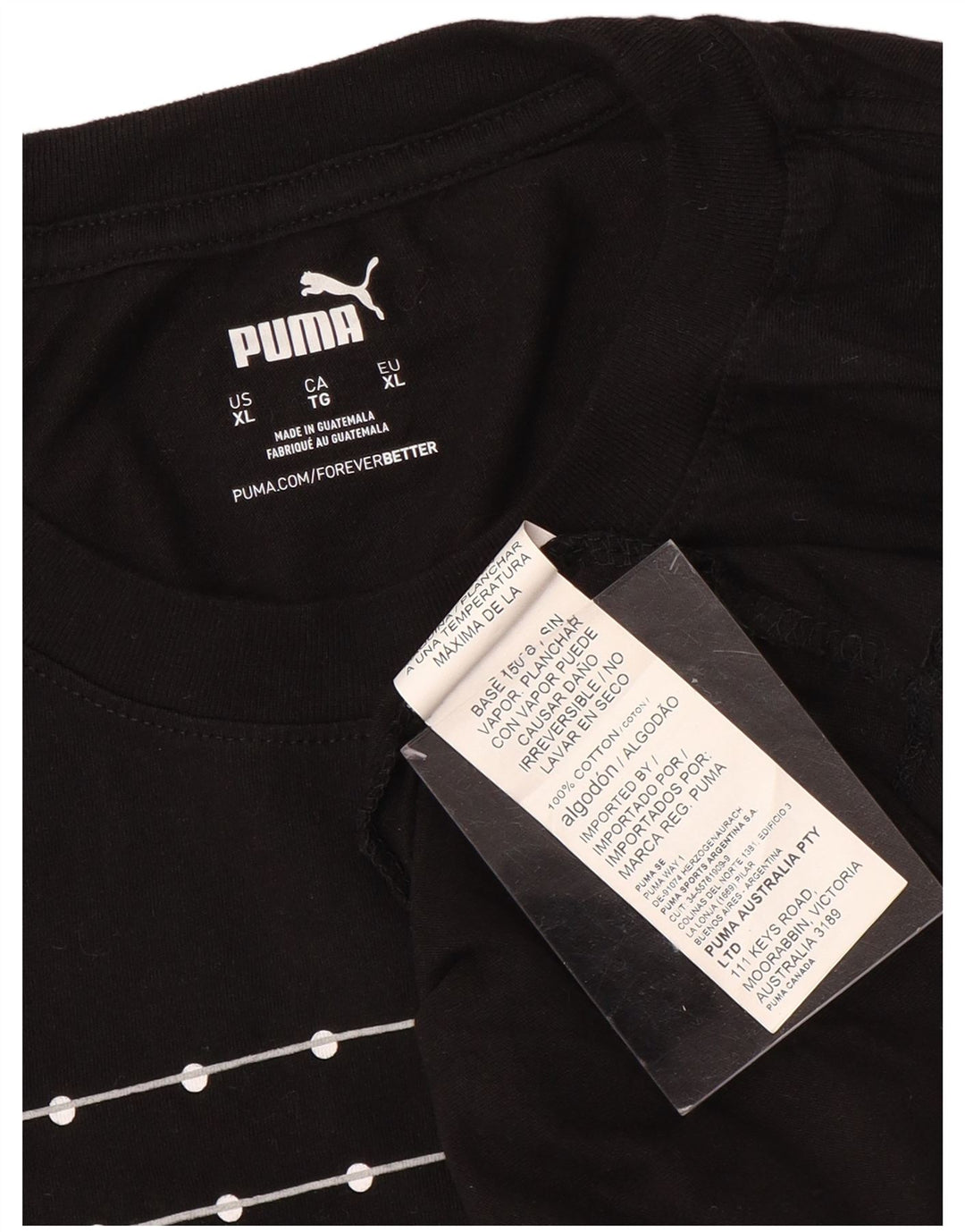 Męski T-shirt z grafiką PUMA, top XL, czarna bawełna