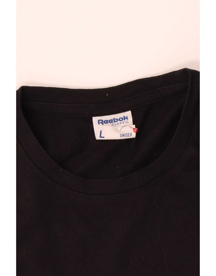 Męska koszulka Reebok z grafiką, duża, czarna, bawełniana