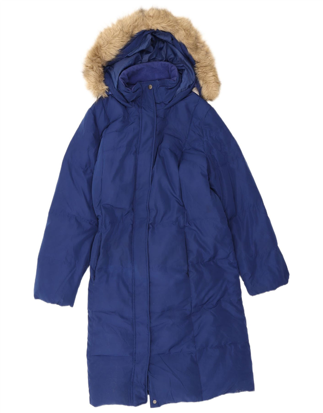 Marks & Spencer Damski ocieplany płaszcz z kapturem, UK 18 XL, niebieski poliester