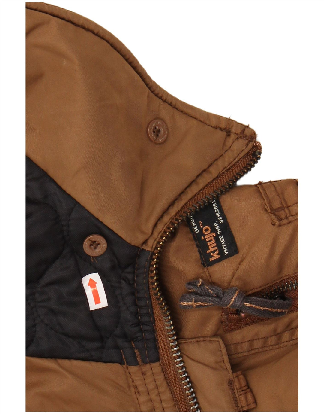 Damska kurtka wojskowa parka z kapturem KHUJO UK 14, średni brązowy poliester