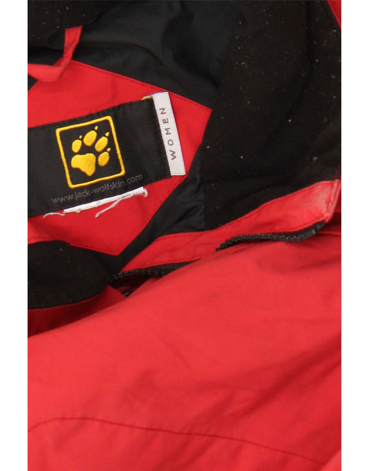Damska kurtka przeciwdeszczowa Jack Wolfskin UK 14, duża, czerwona, poliamidowa