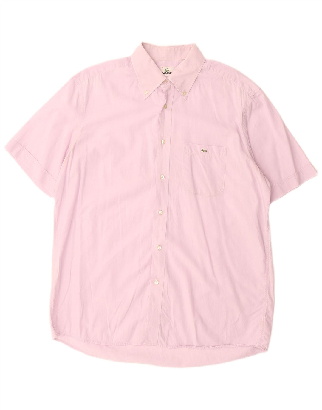 LACOSTE Mens Short Sleeve Shirt Size 43 XL Pink