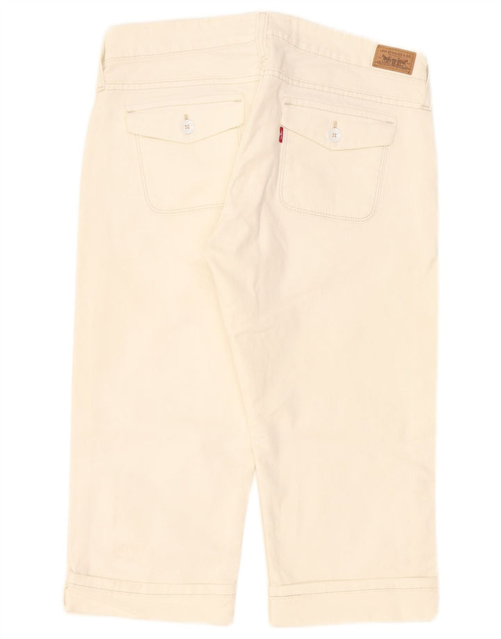 Damskie jeansowe bermudy Levi's US 8 Medium W32 Biała bawełna