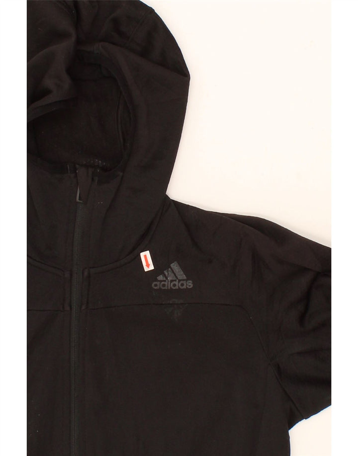 ADIDAS Mens Zip Hoodie Sweater Medium Black Polyester Vintage Adidas and Second-Hand Adidas from Messina Hembry 
