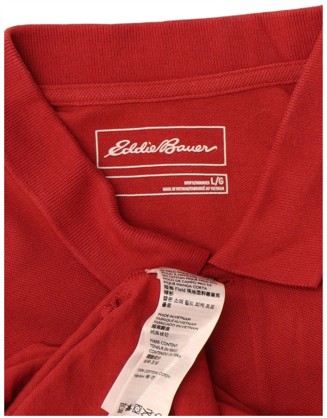 Męska koszulka polo Eddie Bauer, duża, czerwona, bawełniana